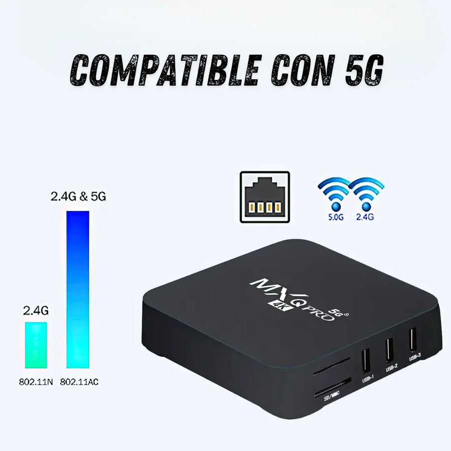 Decodificador TV Box Pro +1000 canales HDTV 4K ⭐⭐⭐⭐⭐